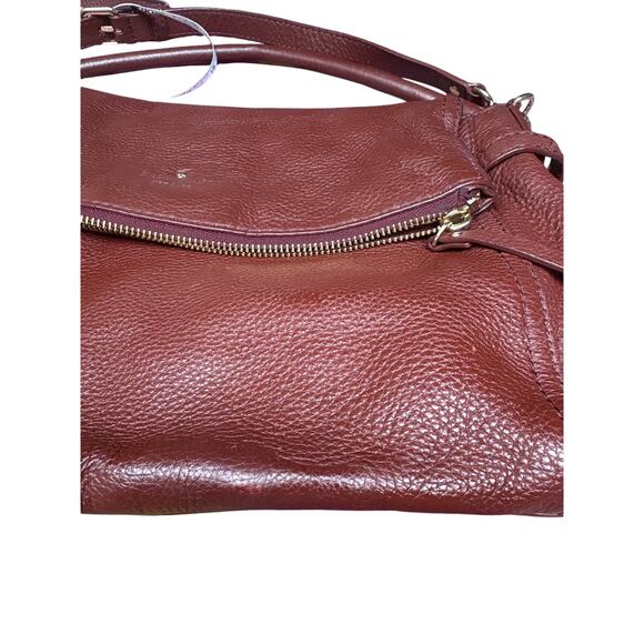 Kate Spade Burgundy Pebbled Leather Shoulder Hobo Bag Soft Slouchy - Picture 4 of 13